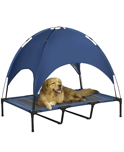 PawHut Elevated Pet Bed Dog Foldable Cot Tent Canopy Inst Shelter,