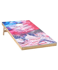 Sugift Cornhole Set 4x2 Ft Solid Wood Boards with Bean Bags and Carry Case