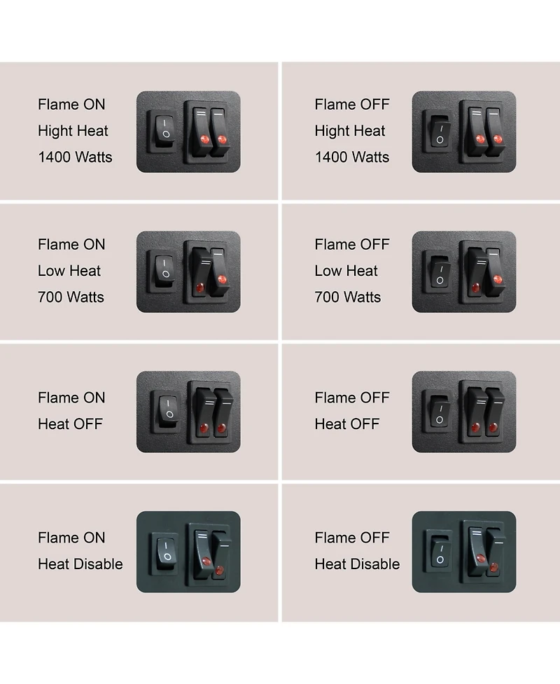 Flynama 17 inch Freestanding Electric Fireplace Stove heater with 3D Flame effect