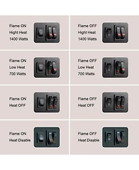 Flynama 17 inch Freestanding Electric Fireplace Stove heater with 3D Flame effect