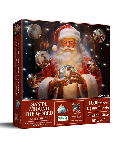 SunsOut Santa Around the World 1000 piece Jigsaw Puzzle for Adults