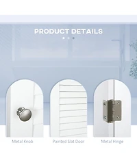 Homcom Bathroom Cabinet Cupboard Shelving Storage Unit w/ Door & 6 Shelves