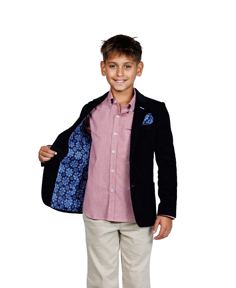 Tailorbyrd Big Boys Solid Fine Wale Corduroy Sportcoat