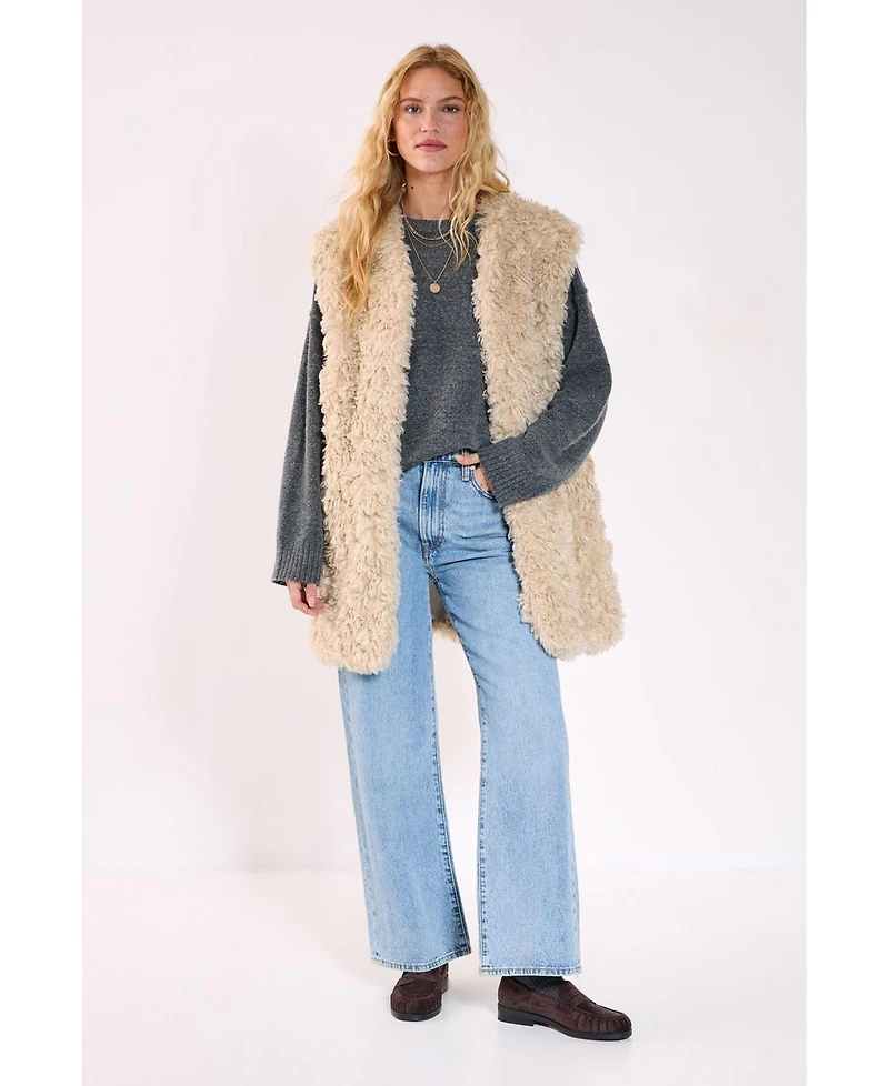 Nasty Gal Women's Curly Faux Fur Borg Gilet