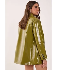 Nasty Gal Women's Vinyl High Clean Longline Jacket