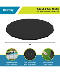 Bestway Flowclear Round 14' Pool Cover for Above Ground Frame Pools (Cover Only)