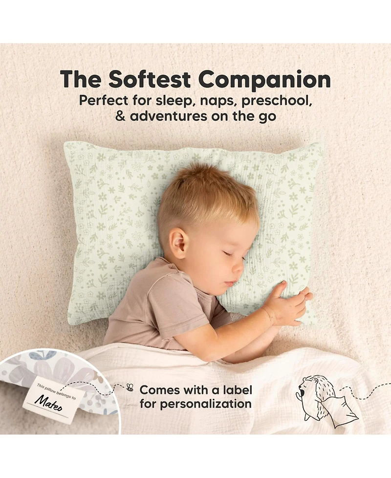 KeaBabies Lyra Muslin Toddler Pillowcases 13x18, 2-Pack Organic Cotton for Sleep & Travel