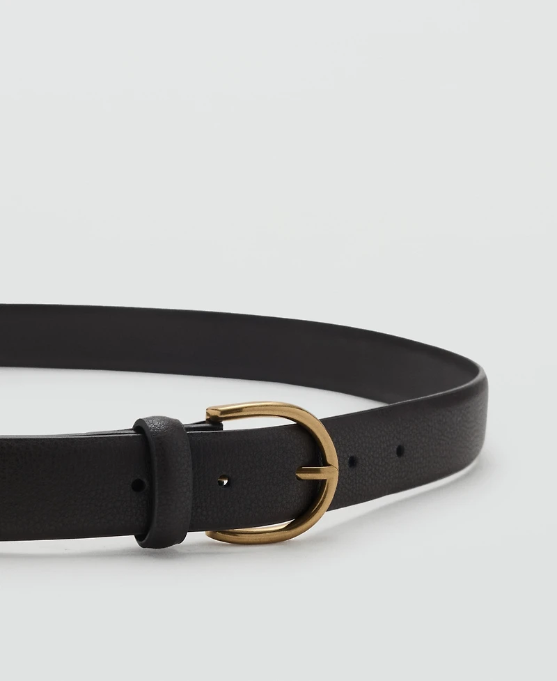 Mango Men's Pebbled Leather Belt