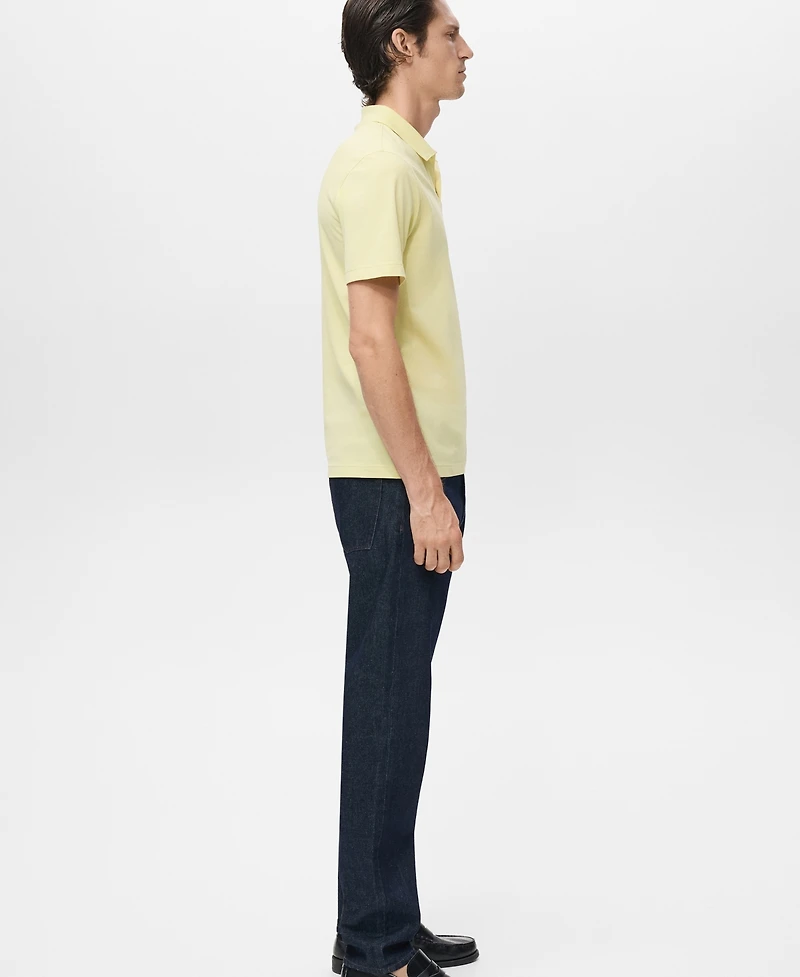 Mango Men's Cotton Pique Polo Shirt