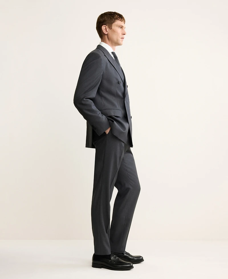 Mango Men's Wool Flannel Double-Breasted Jacket