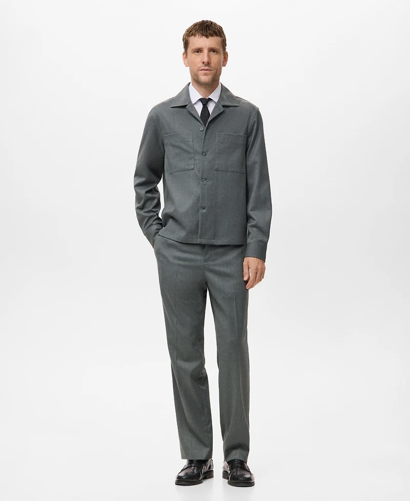 Mango Men's Pockets Fluid Overshirt