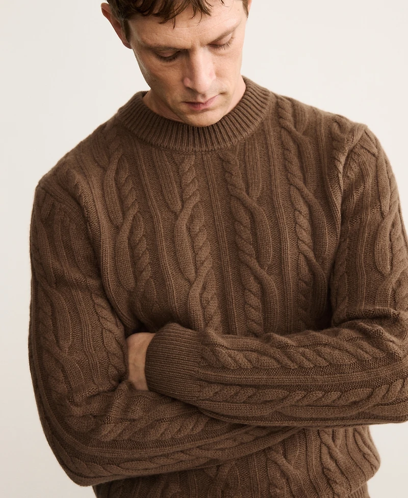 Mango Men's Wool Braided Sweater