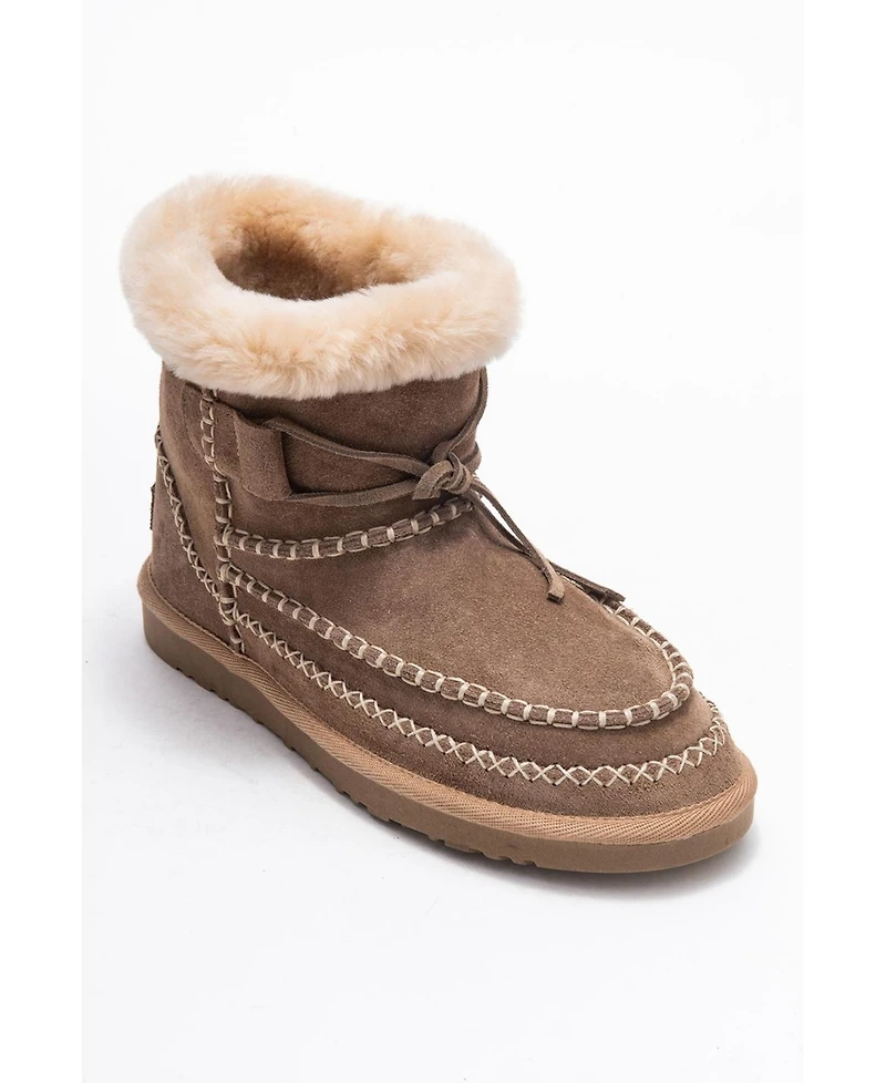 Forever & Always Women's Shoes Jorel Leather Fur Lined Ankle Boot.