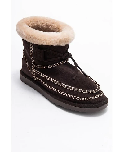 Forever & Always Women's Shoes Jorel Leather Fur Lined Ankle Boot.