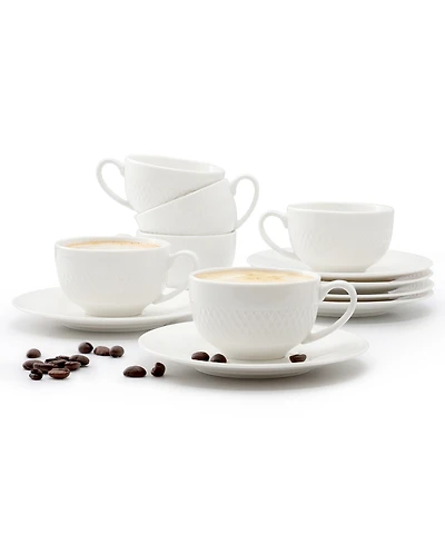 Elama Luna 12-Pc. Espresso Cup & Saucers, Service For 6
