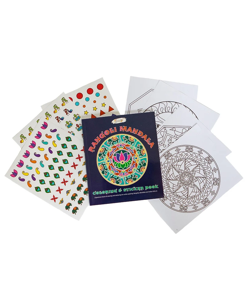 Kulture Khazana Rangoli Mandala: Activity Bundle -48 Pc Puzzle & Coloring Sticker Book