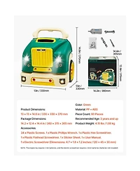 Slickblue Kids Engine Toy with 60 Pieces and Removable Car Repair Parts