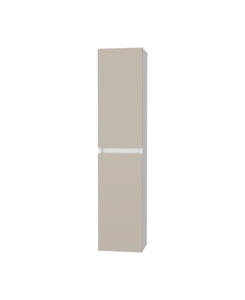 Fm Furniture Dateland Two-Door Wall Cabinet, Stylish Vertical Storage for Bathroom or Kitchen, Light beige and white