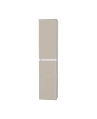 Fm Furniture Dateland Two-Door Wall Cabinet, Stylish Vertical Storage for Bathroom or Kitchen, Light beige and white