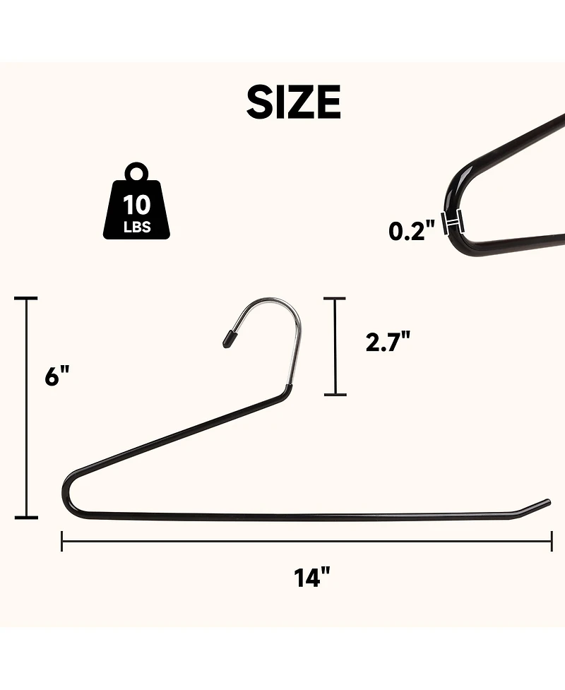BP4U Open-Ended Heavy Duty Metal Pants Hangers, Space Saving Steel Towel & Scarf Hangers for Jeans, Trousers, Dresses