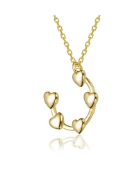 GiGiGirl 14K Gold Plated with Graceful Heart Charms Radiant Pendant Necklace For Kids