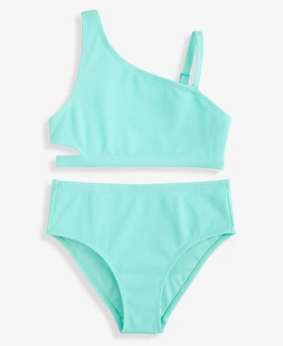 Epic Threads Big Girls' Xs-xl Ribbed Asymmetrical Two-Piece Swimsuit, Macy's Exclusive