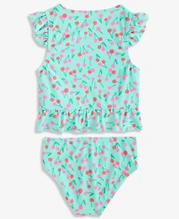 Epic Threads Girls' 2T-5T Cherry Ruffled-Sleeves Tankini Two-Piece Swimsuit, Macy's Exclusive