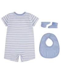 Nike Baby Boys' and Baby Girls' Crewneck Romper, Bib and Booties, 3-Piece Set