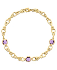 Macy's Amethyst (2-3/8 ct. t.w.) Station Diamond Cut Circle Bracelet 14k Gold Over Sterling Silver (Also Available Citrine and Onyx)