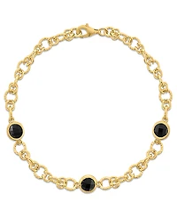 Macy's Amethyst (2-3/8 ct. t.w.) Station Diamond Cut Circle Bracelet in 14k Gold Over Sterling Silver (Also Available in Citrine and Onyx)