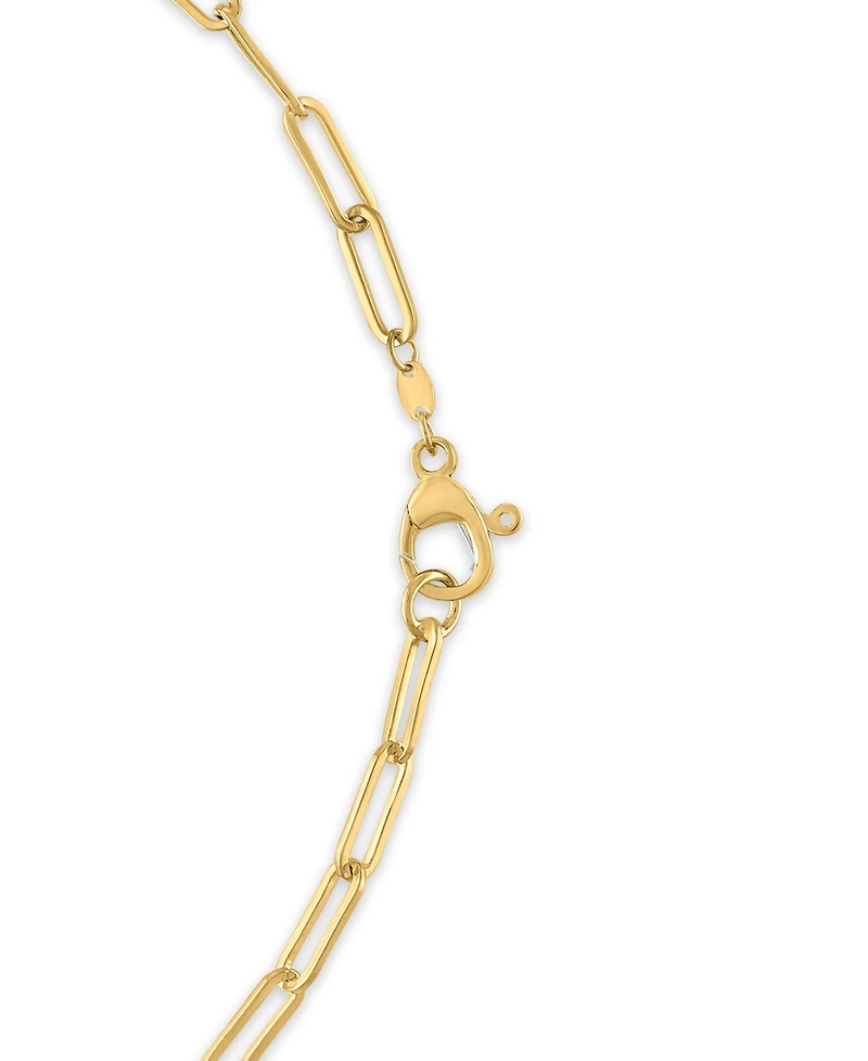 Macy's Multi-Gemstone (8.225 ct. t.w.) Carabiner Heart Paperclip Link Necklace in 14k Gold Over Sterling Silver