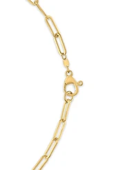 Macy's Multi-Gemstone (8.225 ct. t.w.) Carabiner Heart Paperclip Link Necklace in 14k Gold Over Sterling Silver