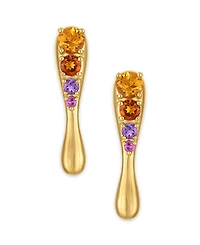 Macy's Citrine (1-1/4 ct. t.w.), Amethyst (1/4 ct. t.w.) and Rhodolite (1/10 ct. t.w.) Drop Earrings in 14k Gold Over Sterling Silver
