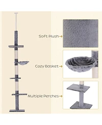 Aostirmotor 9' Adjustable Height Floor Cat Tree