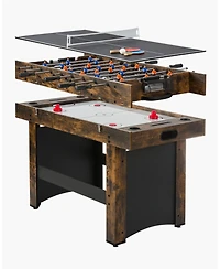 Mecale 3-in-1 Combo Game Table, 54" Air Hockey, Ping Pong and Foosball Multi-Game Table for Family Game Rooms