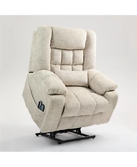 Boyel Living Chenille Power Lift Recliner Chair with Heat and Massage, 4 Okin Motors, Adjustable Headrest Lumbar