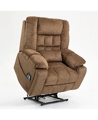 Boyel Living Chenille Power Lift Recliner Chair with Heat and Massage, 4 Okin Motors, Adjustable Headrest Lumbar