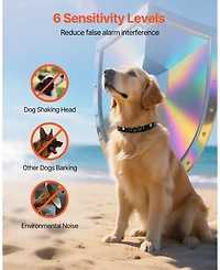 Cozito Waterproof Rechargeable Smart Bark Collar with 6 Sensitivity Levels, Black