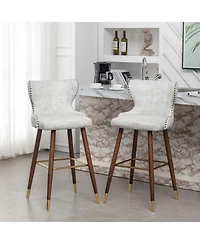 Streamdale Furniture Elegant Mid-Century Barstools with Button Tufted Backs