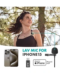 Movo uLav-l-Duo Digital Dual iPhone 15/16 Lavalier Omnidirectional Clip on Microphone (Usb-c)