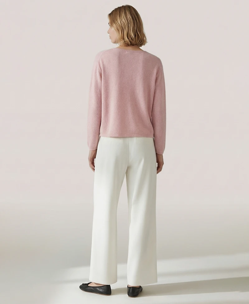 Naadam Women's Round Neck Long-Sleeve Cardigan