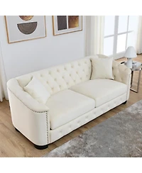 Streamdale Furniture 3-seater + 3-seater Combination sofa.Velvet beige