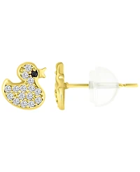 Macy's Micropave 14k Yellow Gold Baby Duck Stud Earrings