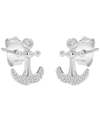 Macy's Diamond Accented Anchor Stud Earrings