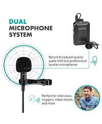 Movo Edge-op-Duo Dual Wireless Lavalier Microphone for Osmo Pocket 1 and 2