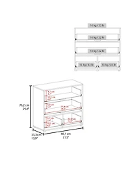 Fm Furniture Oto Dresser with 4 Spacious Drawers, White