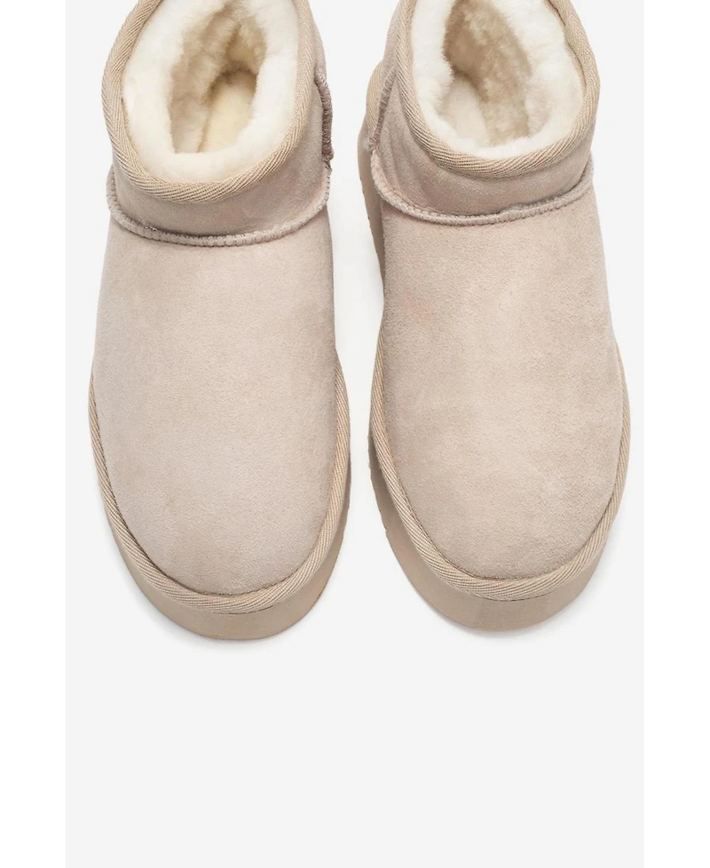 Forever & Always Shoes Women Havana Leather Platform Ankle Boot