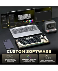 Lofree B75 Mechanical Keyboard,75% Layout with Knob,Hot Swappable Rgb Backlit Gasket Mounted,Creamy Typing,Double-Shot Pbt Keycaps,Cherry Profile