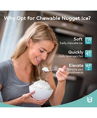 Euhomy 45-lb Per Day Nugget Ice Countertop Portable Ice Maker with 2lb Capacity and Auto-Cleaning