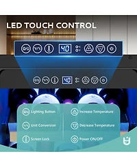 Euhomy 15-in 28Bottles Built-in/Freestanding Indoor Beverage Refrigerator in Black with Glass Door